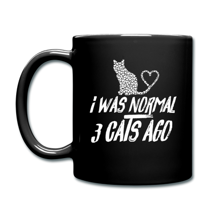 I Was Normal 3 Cats Ago - White - Full Color Mug - black