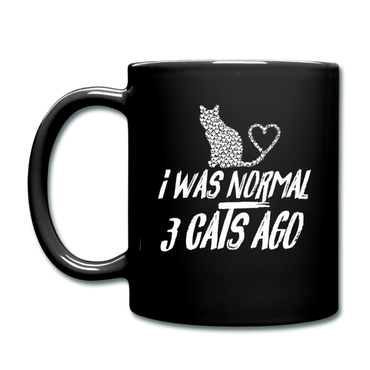 I Was Normal 3 Cats Ago - White - Full Color Mug - black