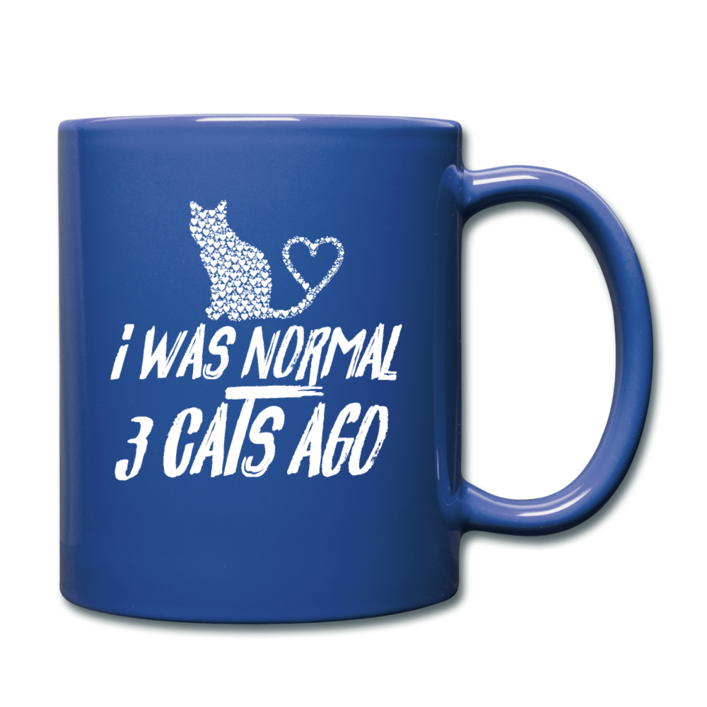 I Was Normal 3 Cats Ago - White - Full Color Mug - royal blue