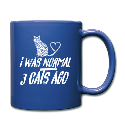 I Was Normal 3 Cats Ago - White - Full Color Mug - royal blue