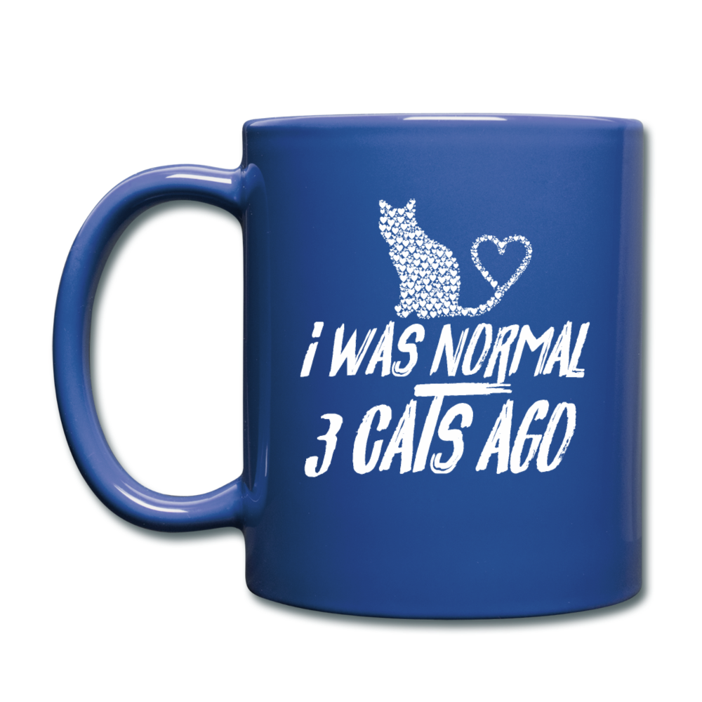 I Was Normal 3 Cats Ago - White - Full Color Mug - royal blue