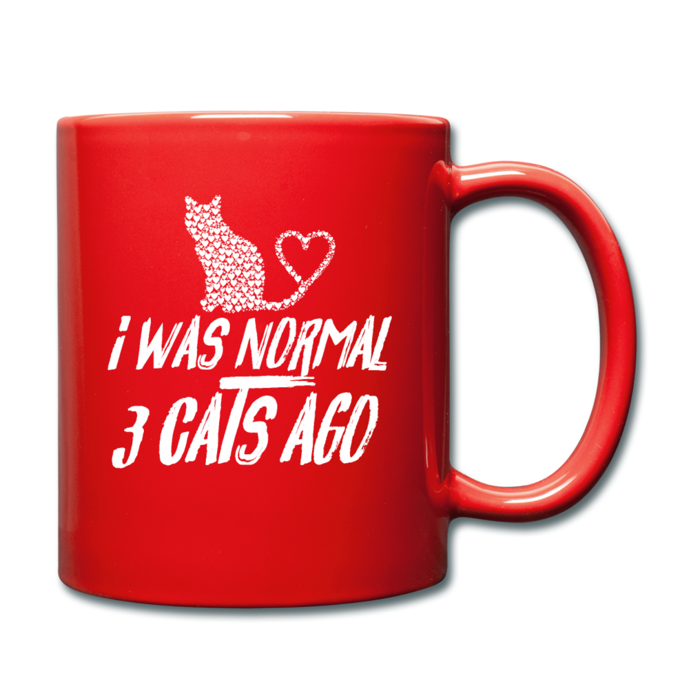 I Was Normal 3 Cats Ago - White - Full Color Mug - red