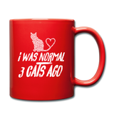 I Was Normal 3 Cats Ago - White - Full Color Mug - red