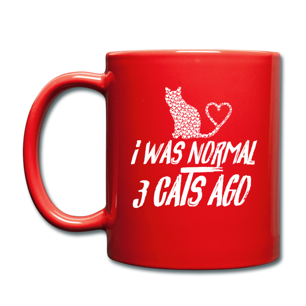 I Was Normal 3 Cats Ago - White - Full Color Mug - red