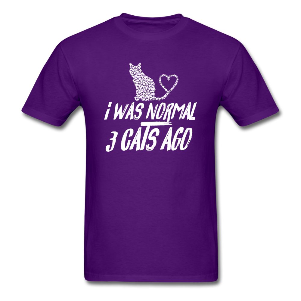 I Was Normal 3 Cats Ago - White - Unisex Classic T-Shirt - purple