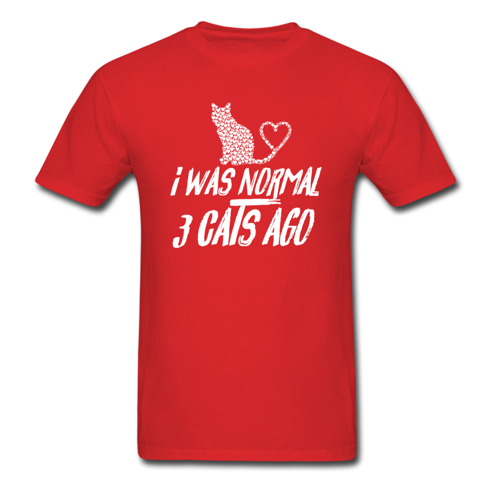 I Was Normal 3 Cats Ago - White - Unisex Classic T-Shirt - red