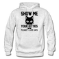 Show Me Your Kitties - Black - Gildan Heavy Blend Adult Hoodie - light heather gray