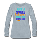 Single Cat Mom - Women's Premium Long Sleeve T-Shirt - heather ice blue