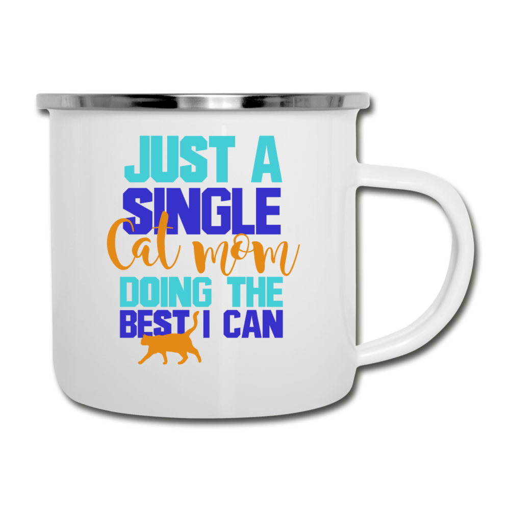 Single Cat Mom - Camper Mug - white