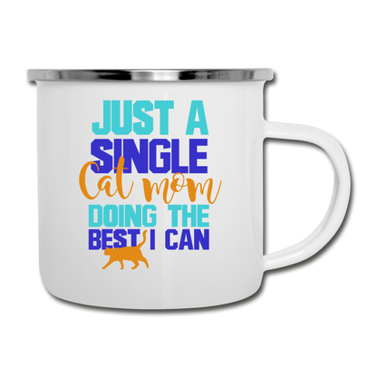 Single Cat Mom - Camper Mug - white