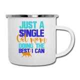 Single Cat Mom - Camper Mug - white