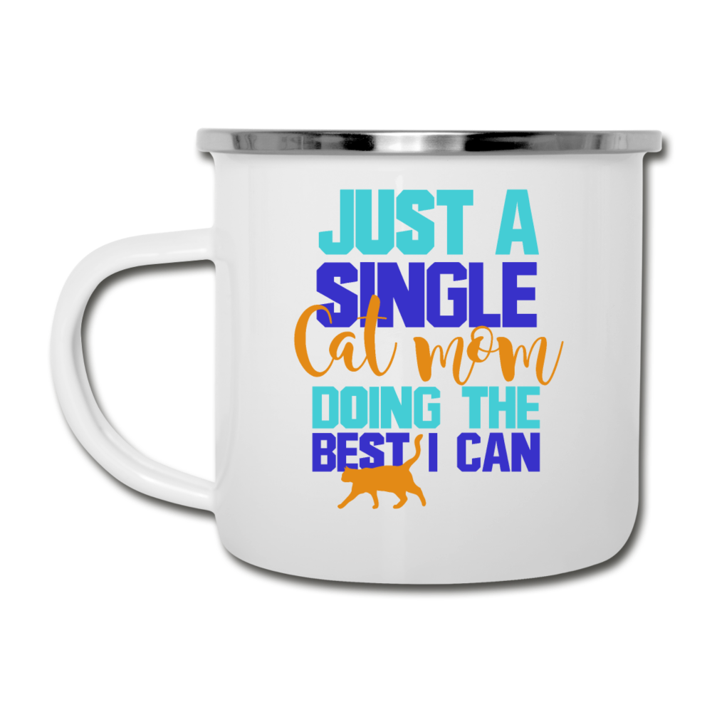 Single Cat Mom - Camper Mug - white