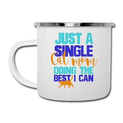 Single Cat Mom - Camper Mug - white