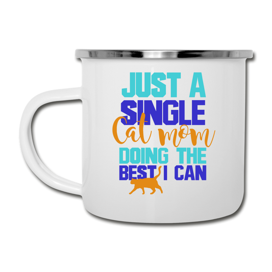 Single Cat Mom - Camper Mug - white