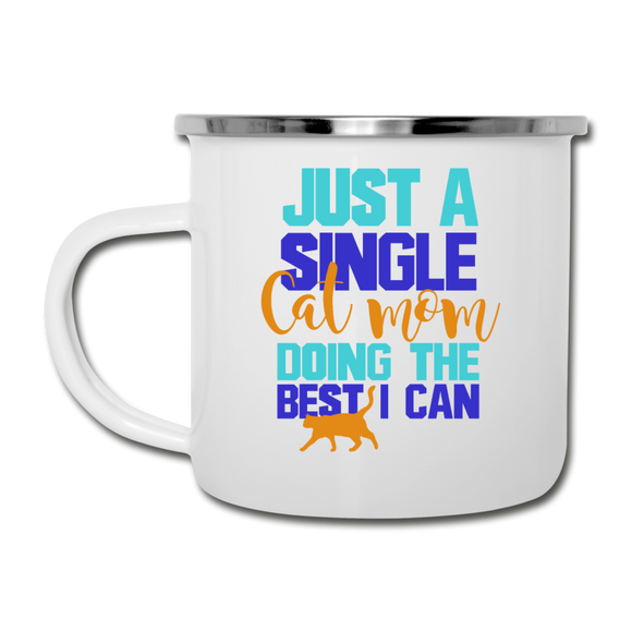 Single Cat Mom - Camper Mug - white