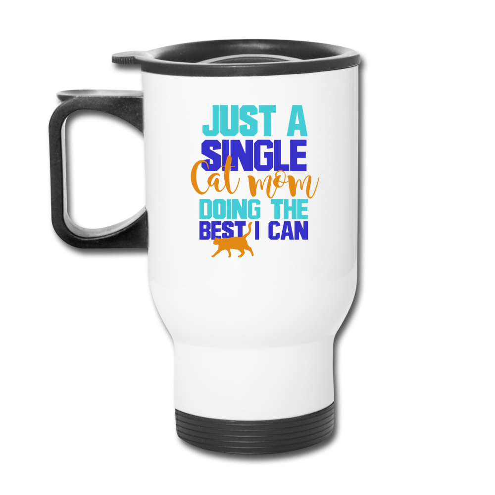 Single Cat Mom - Travel Mug - white