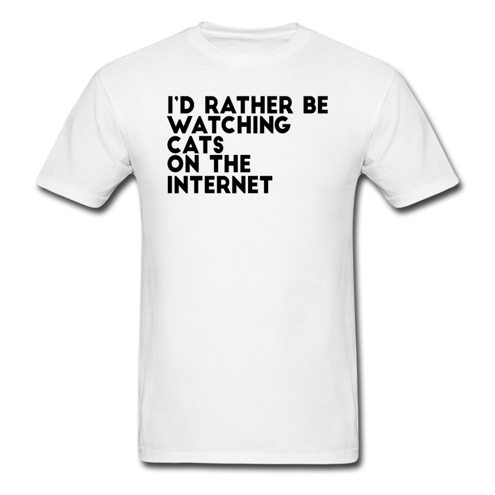 I'd Rather Be Watching Cats - Unisex Classic T-Shirt - white