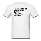 I'd Rather Be Watching Cats - Unisex Classic T-Shirt - white
