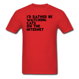 I'd Rather Be Watching Cats - Unisex Classic T-Shirt - red