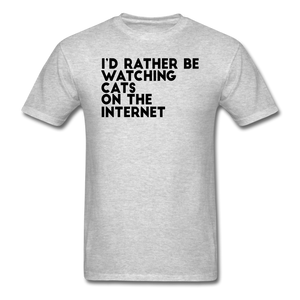 I'd Rather Be Watching Cats - Unisex Classic T-Shirt - heather gray