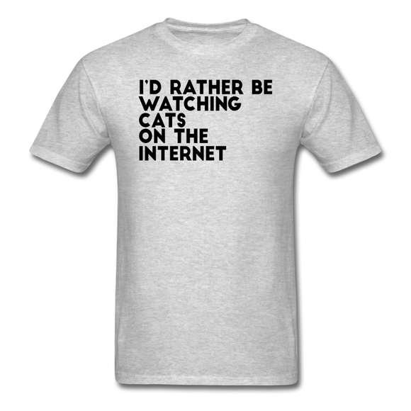 I'd Rather Be Watching Cats - Unisex Classic T-Shirt - heather gray