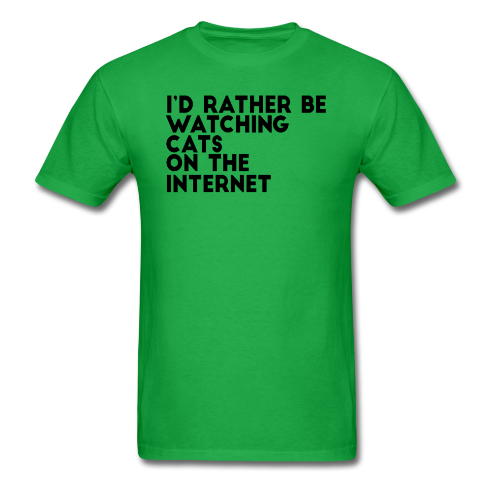 I'd Rather Be Watching Cats - Unisex Classic T-Shirt - bright green