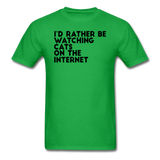 I'd Rather Be Watching Cats - Unisex Classic T-Shirt - bright green