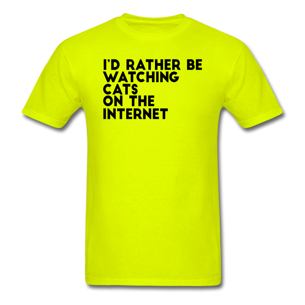 I'd Rather Be Watching Cats - Unisex Classic T-Shirt - safety green