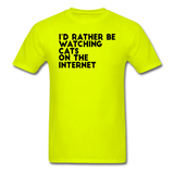 I'd Rather Be Watching Cats - Unisex Classic T-Shirt - safety green