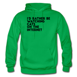 I'd Rather Be Watching Cats - Gildan Heavy Blend Adult Hoodie - kelly green