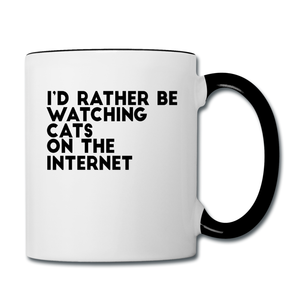 I'd Rather Be Watching Cats - Contrast Coffee Mug - white/black