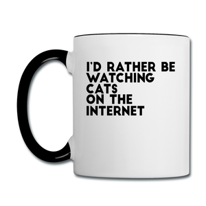 I'd Rather Be Watching Cats - Contrast Coffee Mug - white/black