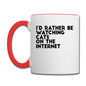 I'd Rather Be Watching Cats - Contrast Coffee Mug - white/red