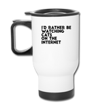 I'd Rather Be Watching Cats - Travel Mug - white
