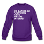 I'd Rather Be Watching Cats - White - Crewneck Sweatshirt - purple