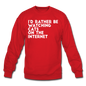 I'd Rather Be Watching Cats - White - Crewneck Sweatshirt - red