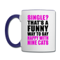 Single - Happy With 9 Cats - Contrast Coffee Mug - white/cobalt blue