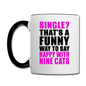 Single - Happy With 9 Cats - Contrast Coffee Mug - white/black