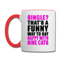 Single - Happy With 9 Cats - Contrast Coffee Mug - white/red