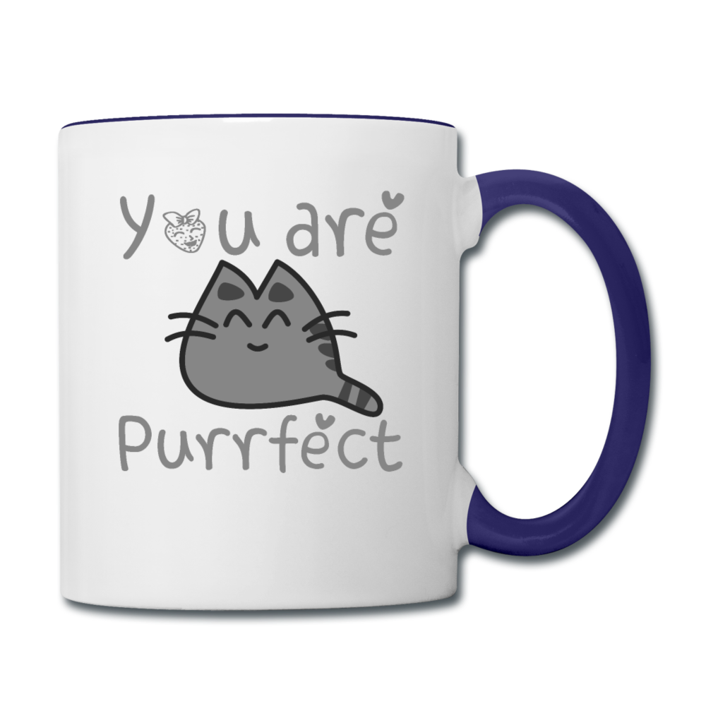 You Are Purrfect - Contrast Coffee Mug - white/cobalt blue