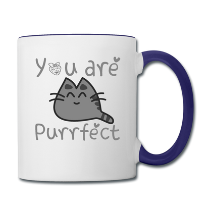 You Are Purrfect - Contrast Coffee Mug - white/cobalt blue