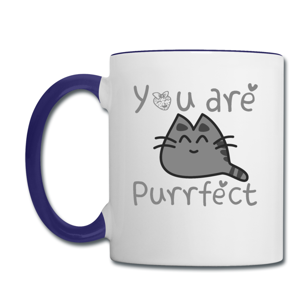 You Are Purrfect - Contrast Coffee Mug - white/cobalt blue