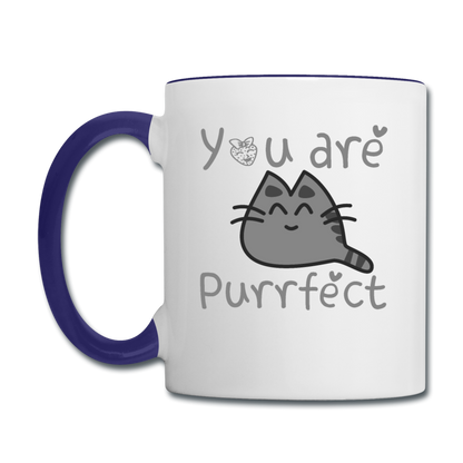 You Are Purrfect - Contrast Coffee Mug - white/cobalt blue