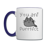 You Are Purrfect - Contrast Coffee Mug - white/cobalt blue