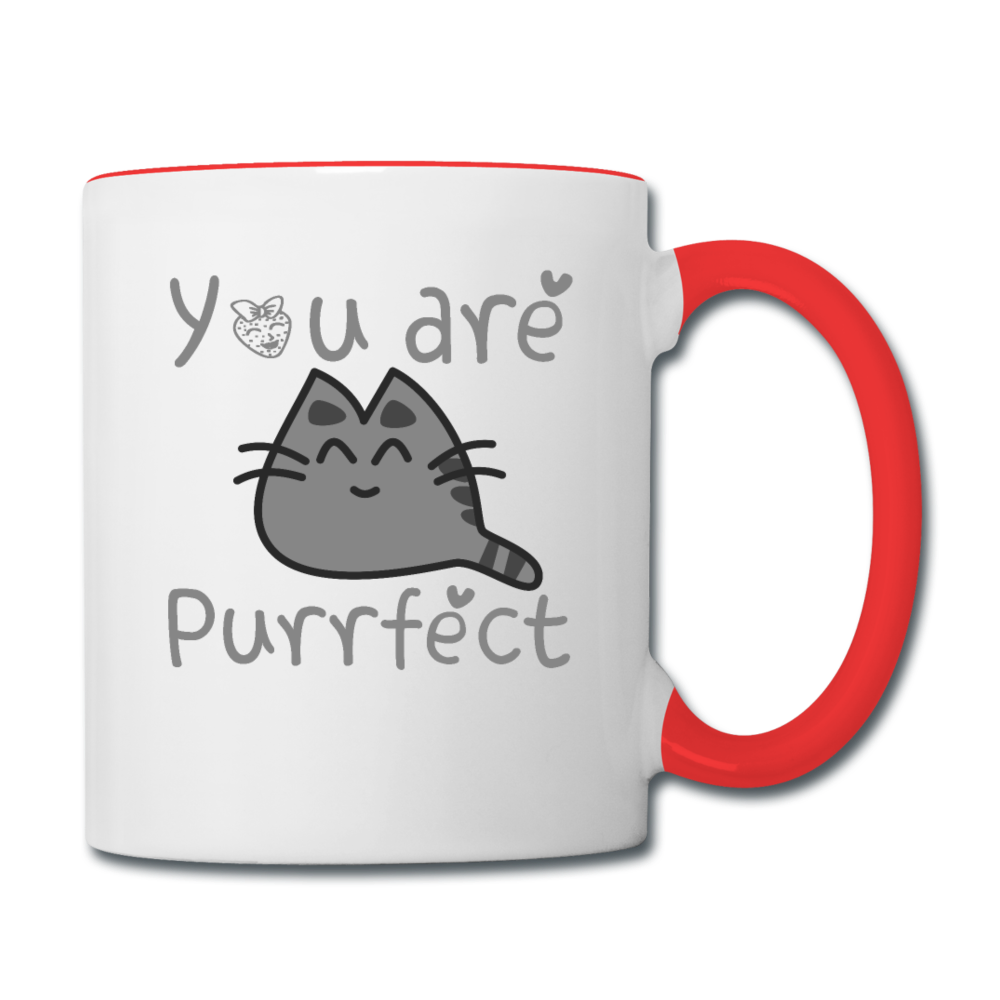 You Are Purrfect - Contrast Coffee Mug - white/red