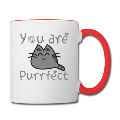 You Are Purrfect - Contrast Coffee Mug - white/red