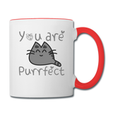 You Are Purrfect - Contrast Coffee Mug - white/red