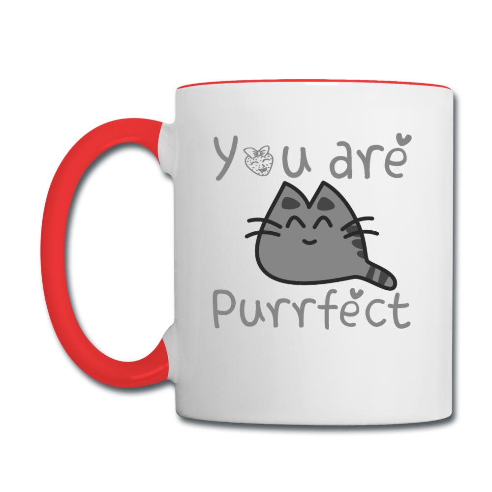 You Are Purrfect - Contrast Coffee Mug - white/red