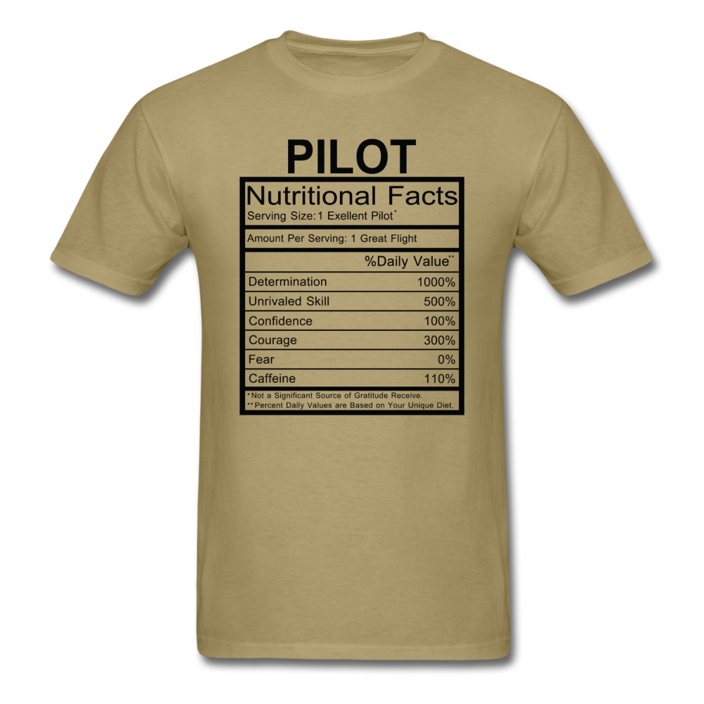 Pilot Nutritional Facts - Unisex Classic T-Shirt - khaki