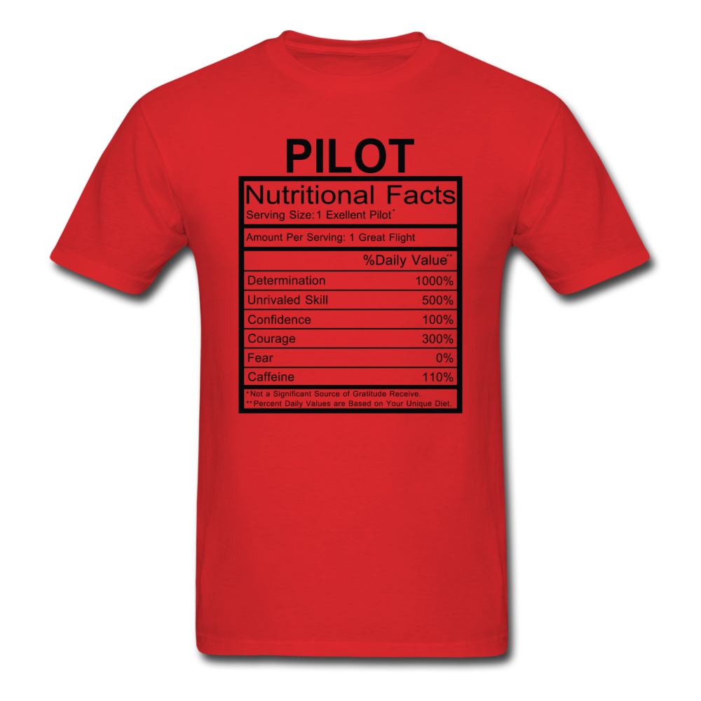 Pilot Nutritional Facts - Unisex Classic T-Shirt - red